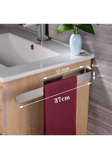 Honmex 304 Çelik Banyo Havluluk - Delme Yok Kurulum, 21cm Kısa Model, Gümüş Mat, Hassas Dokuma, Sağlıklı Depolama Diğer