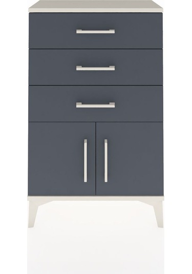 Arges Komodin 3 Çekmeceli 2 Kapaklı 60x30x96 Aytaşı-antrasit Aytaşı