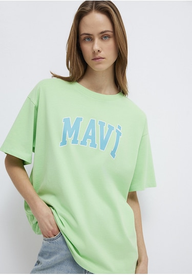 Mavi - Mavi Logo Baskılı Yeşil Tişört 1600843-71721 Yeşil