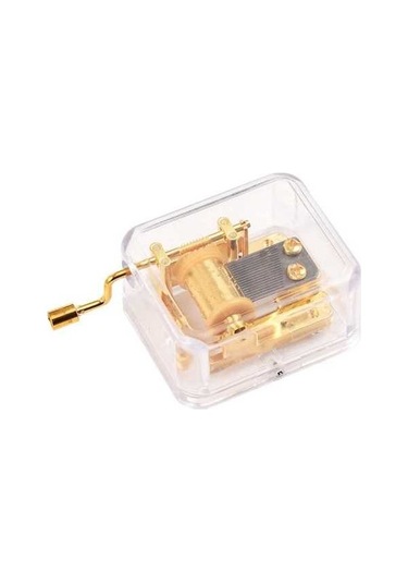 Ulzyvf El Yapımı Mekanik Müzik Kutusu - Şeffaf Akrilik Klasik Melodi Hediyelik Altın/gümüş Zenginliği Altın