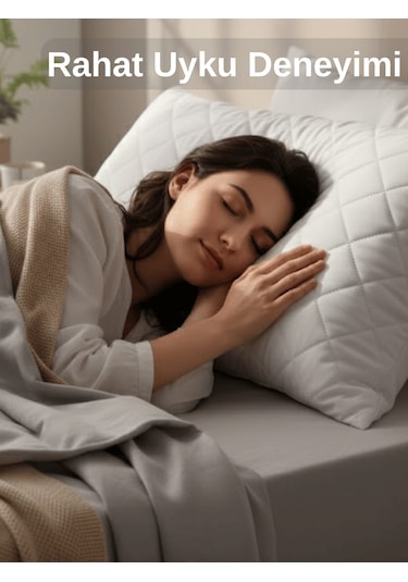 Beylini 2'li 800 Gr Mikrofiber Kapitone Yastık Yumuşak Rahat Antialerjik Makinede Yıkanabilir Pürüzsüz 50x70cm Beyaz