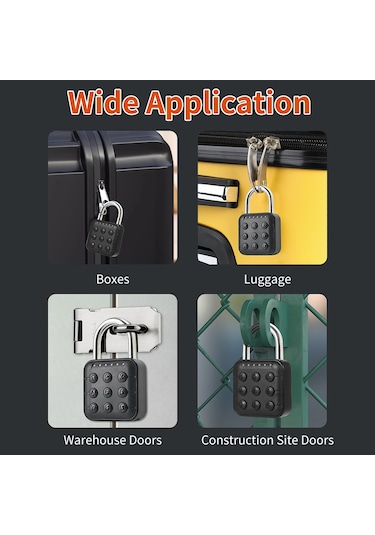Mufunye Dolap İçin Kombinasyon Kilidi 6 Haneli Su Geçirmez Akıllı Kodlu Asma Kilit Dış Mekan Kullanımı İçin Kombinasyon Asma Kilit