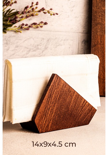 Snippy Baro - Ahşap Peçetelik Masaüstü Peçete Organizeri Ahşap