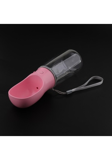 Suntek Açık Yürüyüş Için 550ml Köpek Seyahat Su İçme Şişesi Pembe