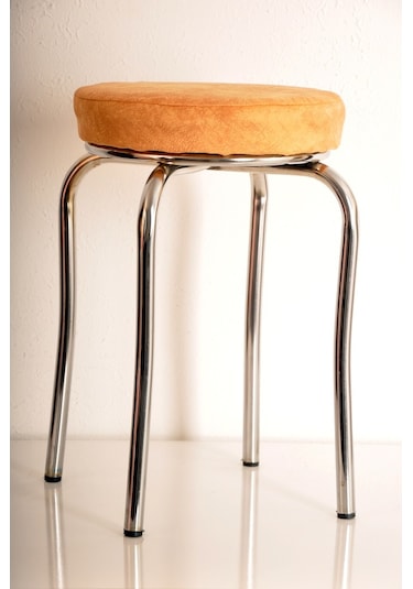 6 Lı Renkli Kumaş Ahtapot Tabure Mutfak Taburesi Demir Tabure