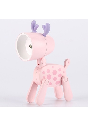 Yystore Gece Lambası Mini Masa Lambası Ktx-3184 Karikatür Evcil Hayvan Şekli Pembe