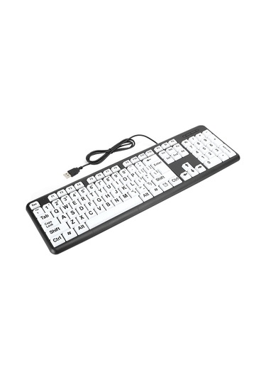 Xiyyadms Kablolu Usb Gençler İçin Göz Koruyucu Büyük Harfli 104 Tuşlu Dayanıklı Abs Malzeme Siyah Standart Klavye