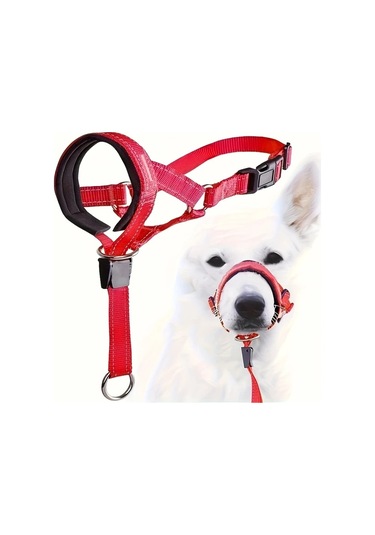 Elmpaly Kırmızı Xl Rahat Köpek Başlığı, Ayarlanabilir Tasmalı Antrenman Yürüyüş Yeleği