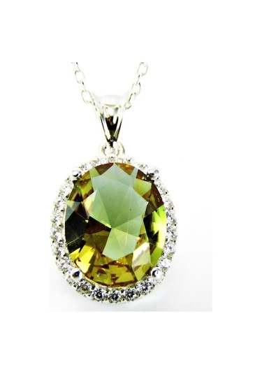 Zultanit Oval Gümüş Kadın Kolye Küpe Seti