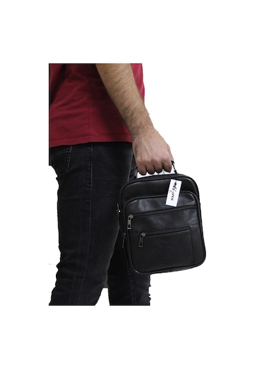 Bizoon Np274 Hakiki Kuzu Derisi Erkek El Ve Omuz Çantası 19x23 Cm 001