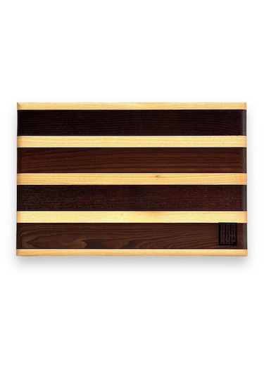 Kaf Ahşap Dişbudak Siyah-beyaz Edge Grain Kesme Tahtası Medium