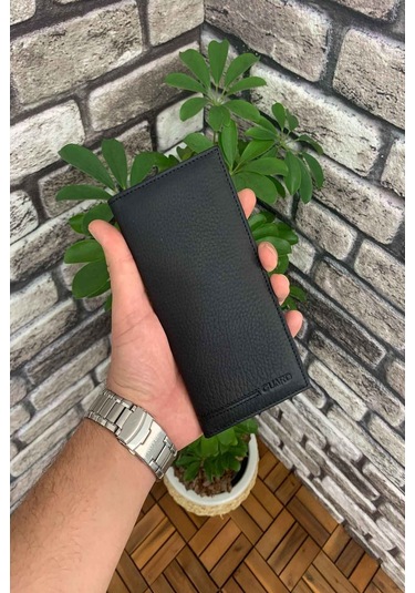 Guard İnce Siyah Deri Portföy El Cüzdanı Çok Renkli