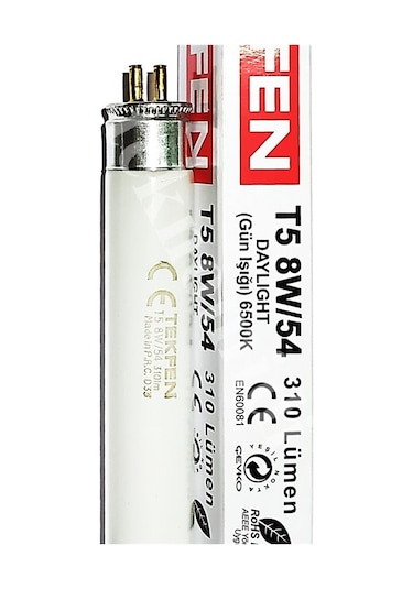 8 Watt Floresan Ampul T5 8 Watt Beyaz Işık Tekfen