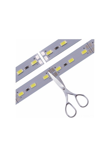 Geeksen 12v Dc 5630 Led Işık Şeridi 20cm - Tam Alüminyum Gövde + Pc Kapak, 15 Led, Beyaz Işık, 1 Adet