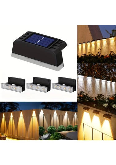 Gateesat Güneş Enerjili 3 Led Basamak Aydınlatma Bahçe Ve Merdiven Işığı Beyaz