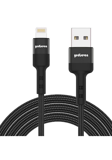 Yediseven K-106 USB A To Lightning 2.4a Apple Uyumlu iPhone Şarj Kablosu 1M