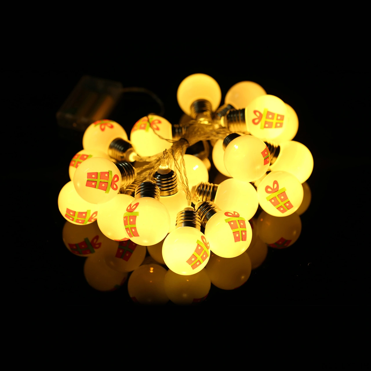 Youtek 1.5m 10 Led Noel Hediyesi Desenli Sürekli Aydınlatma Işık Zinciri - Noel Ve Bayram Dekorasyonu 2xaa Pil Gerekiyor, Pil Dahil Değil Diğer