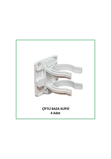 Baza Klipsi Çiftli 4 Adet Beyaz