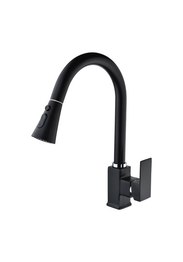 Vilas Diamond Lüks Kare Siyah Spiralli Fonksiyonlu Eviye Bataryası