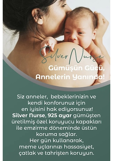SilverNurse Koruyucu Gümüş Göğüs Ucu Kapakları