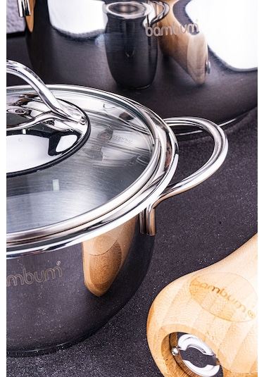 Harmony 8 Parça Çelik Tencere Seti Gümüş