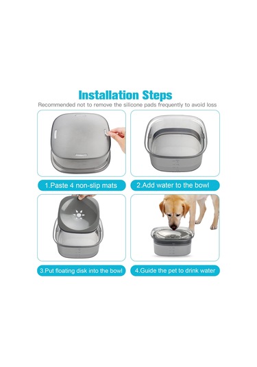 Lemestar Köpek Kedi Yavaş İçme Kaseği - Tıkanma Önleyici, Kaymaz Tabanlı, Büyük Kapasiteli, Su/food Kullanıma Uygun Siyah Pet Kase