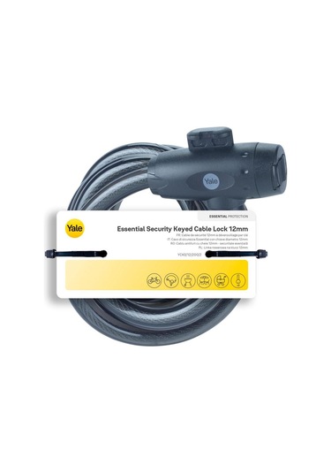 Yale Essential Kablolu Bisiklet Kilidi 12mm - Anahtarlı Gri