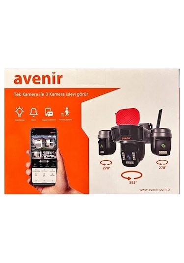 Veesky+ S308 3 Kameralı 6mp 4k Ultrahd Wifi Kamera Siren Gece Görüş