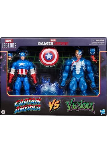 Hasbro Marvel Legends Gamerverse Captain America Vs Venom Retro Video Game İkili Aksiyon Figür Seti