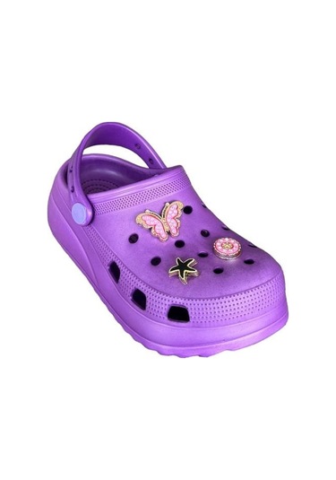 Kız Çocuk Yüksek Taban Taşlı Sandalet Mor-mor Mor