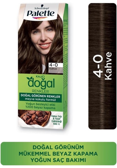 Palette Kalıcı Doğal Renkler Saç Boyası 4 - 0 Kahve X 3 Adet