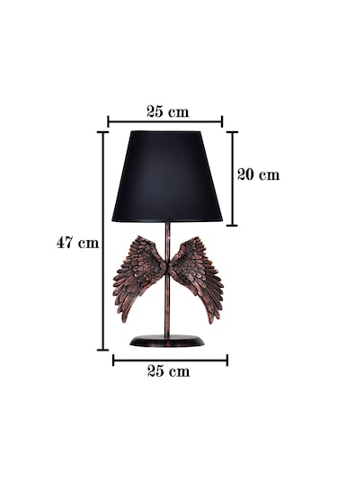 Qdec Modern Dizayn Melek Abajur Gold-Siyah Altın - Siyah