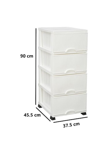 Omnipazar Elf-n293 Nostalji Plastik Mutfak Komidin Sebzelik 4 Katlı Beyaz