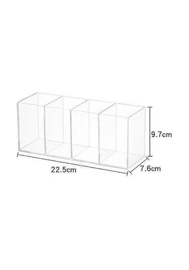 Fortunelane Şeffaf Akrilik Kalemlik, Makyaj Fırçası Bölmeleri, Saklama Masa Düzenleyici