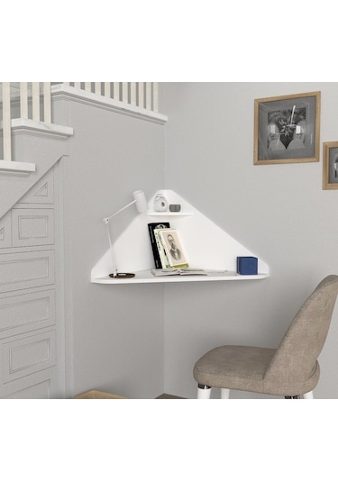 Dekorister Homeoffice Köşe Çalışma Masası Beyaz