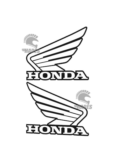 Hades Motosiklet Aksesuarları Honda Sticker Kanat Beyaz