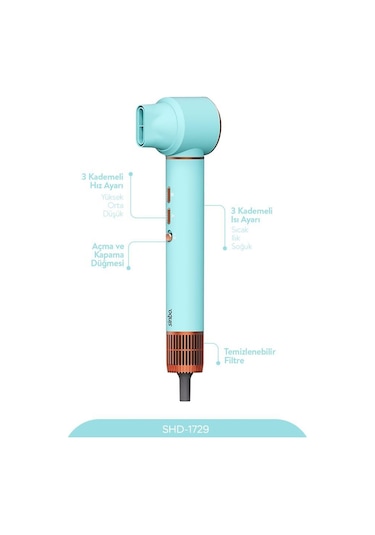 Sinbo Shd-1729 5in1 Compact Multi-styler Saç Kurutma & Şekillendirme Makinesi-mavi