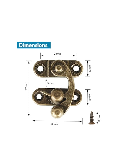 Sol Ve Sağ Mandal Kancası Hasp Kalınlaştırılmış Katı Mücevher 2 ADET