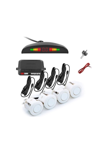 Hk Park Sensörü Ekranlı Metre Göstergeli E2 Beyaz Sensör