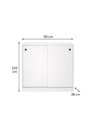 Sürgü Kapaklı Çok Amaçlı Dolap&ayakkabılık Beyaz