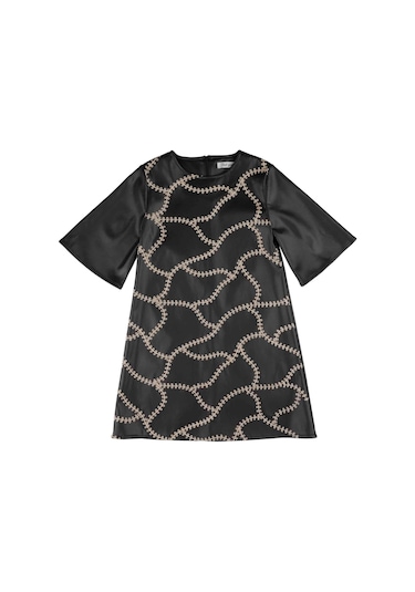 Bestkids Kız Çocuk Deri İşlemeli Elbise 001