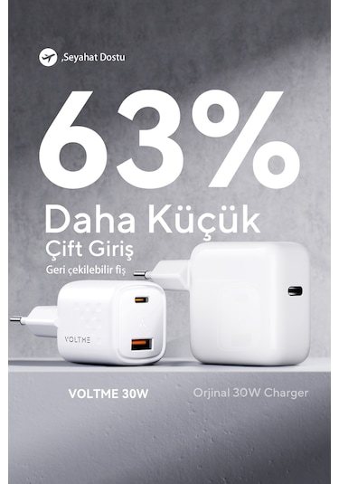 Voltme V2016 Revo Beyaz 30w Ca Gan Şarj Aleti