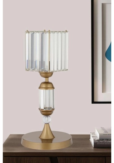 İstanbul Avize Kristal Taşlı Eskitme Kasalı K-12 Eskitme Taş Kafalı Abajur