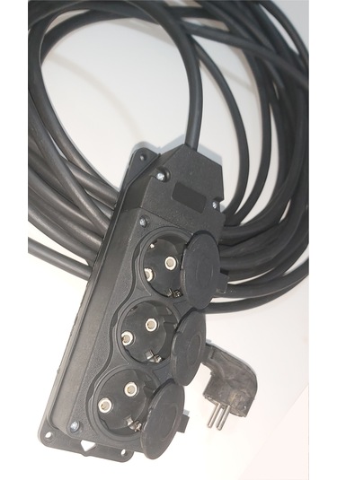 Uzun Kalın Sağlam 15 M Topraklı 3x2,5 Mm Bakır Tel Uzatma Kablosu