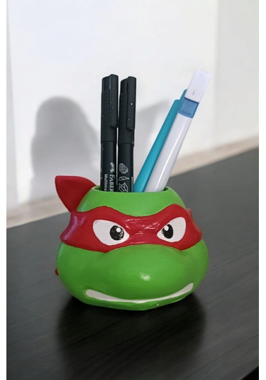 Ninja Kaplumbağa Şeklindeki Kalemlik Rafael 7x10 Cm Kırmızı