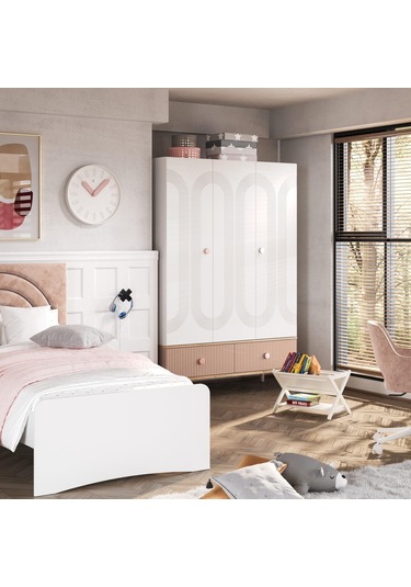 Meltem Kids Fiona Pembe Genç Odası Üç Kapılı Dolap