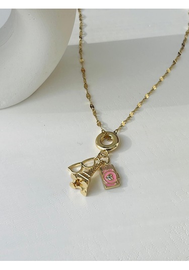 Eyfel Kulesi Charm Detay Çelik Kolye