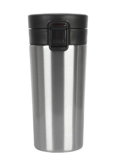 380 Ml Çift Katlı Mug Termos Filtreli Kapak - Metalik Metalik