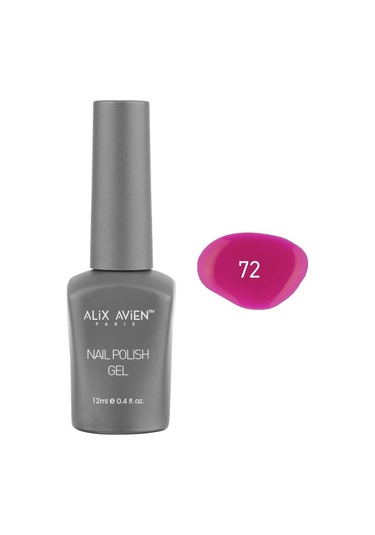 Alix Avien Neon Fuşya Pembe Kalıcı Oje 72-yoğun Renk Veren Jel Oje 12 Ml-nail Uv Gel Polish 72