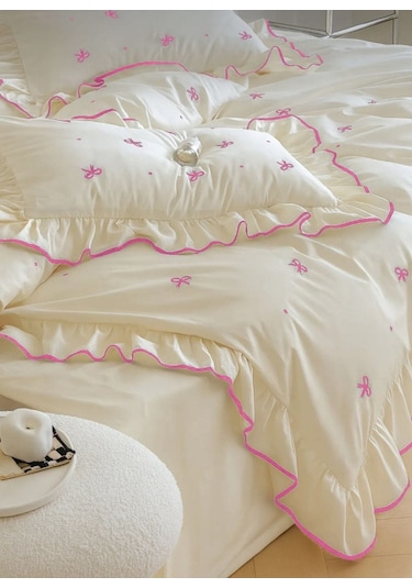 Uçkan Home %100 Pamuk Soft Elegance Çift Kişilik Nevresim Seti Pembe --UH-00057